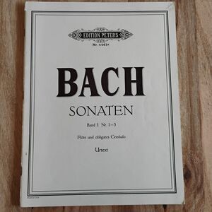 Bach Sonaten Band I: Nr. 1-3 Flute and obligates Cembalo Urtext Edition Peters